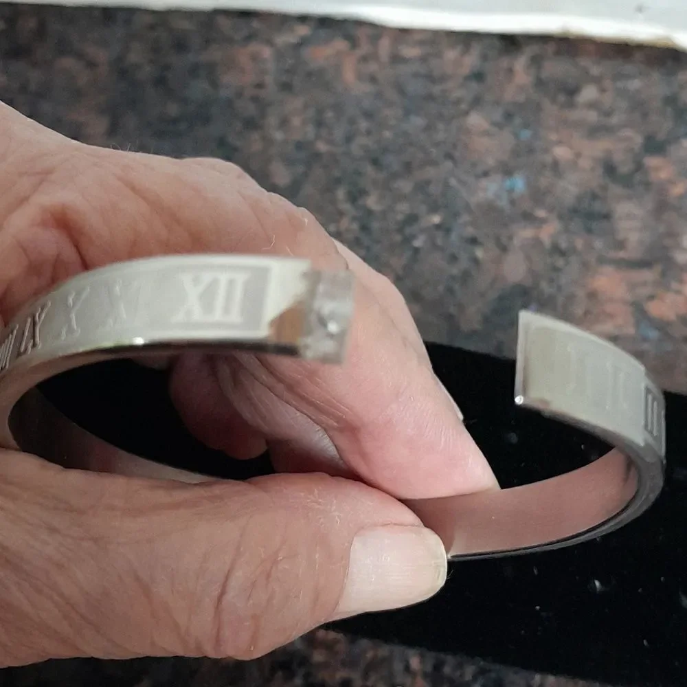 Unisex Roman Numeral Stainless Steel Bracelet...7
